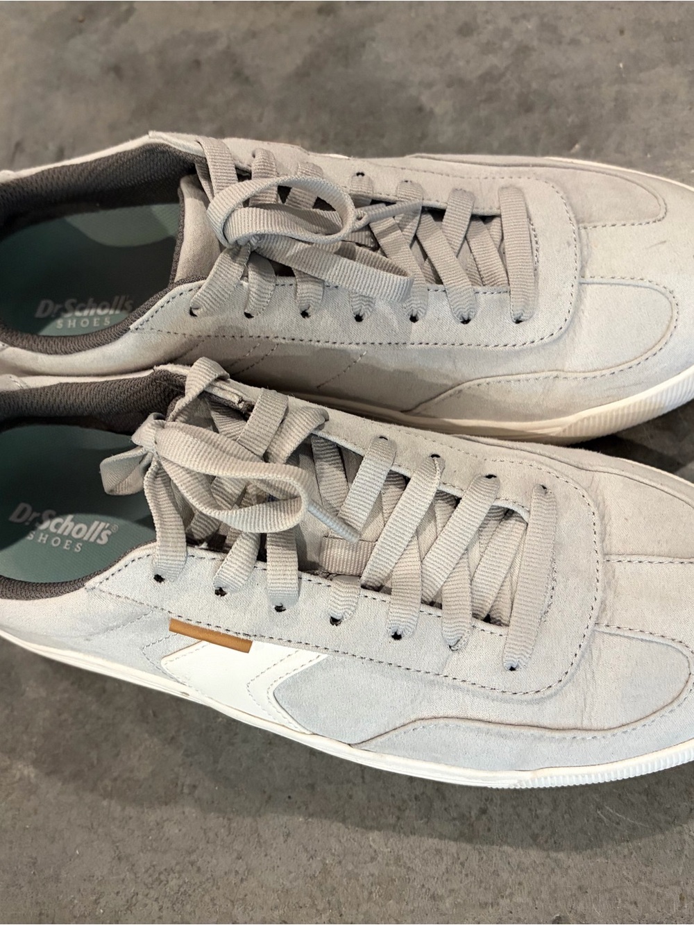 Dr. Scholl's Light Gray Suede Lace-Up Sneakers